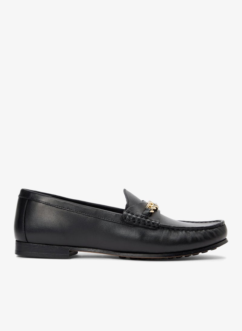 TOMMY HILFIGER Chain Horsebit Leather Loafers - Image 1